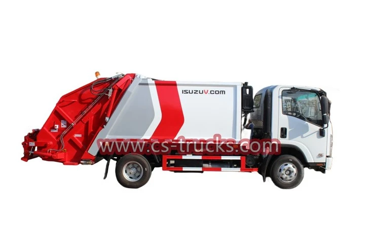 Split Body Rear Load Garbage Trucks Isuzu KV100 chassis