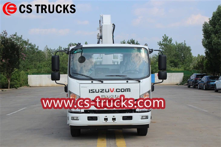 ISUZU ELF crane truck with aerial bucket