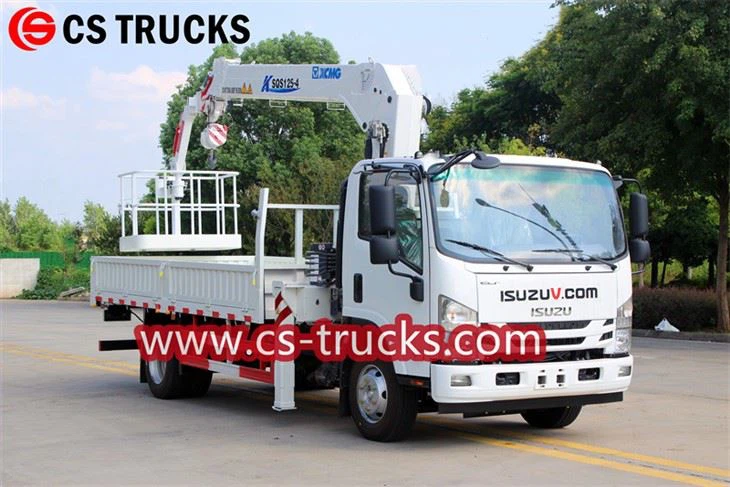 ISUZU 190HP crane truck with aerial bucket