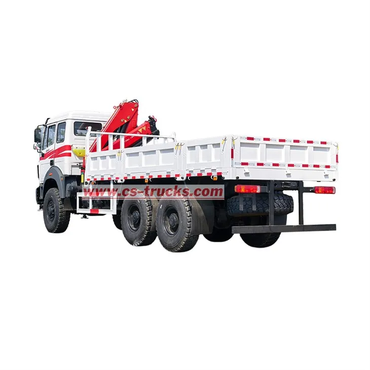 Beiben 6 Wheeler 2642 Offroad Dropside Truck With Crane high quality