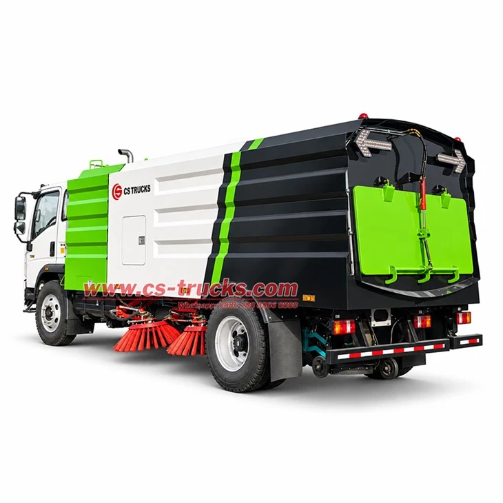 HOWO 6CBM sweeper vacuum truck price with tipper unloading for city road
