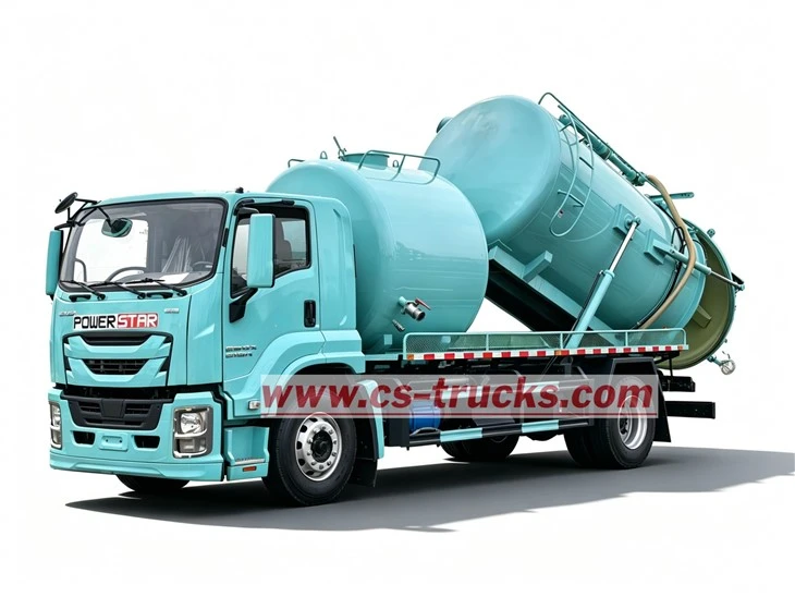 ISUZU 15000Liters Sludge Suction Water Jetting Truck suppliers