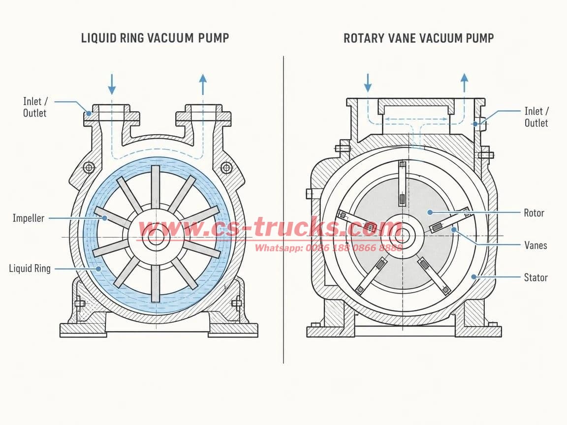 Comparison chart of vacuum pumps for water rings and rotary vane vacuum pumps Comparison chart of vacuum pumps for water rings and rotary vane vacuum pumps