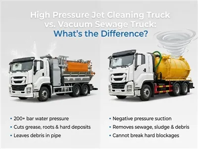 High Pressure Jet Cleaning Truck vs. Vacuum Sewage Truck: What's the Difference?