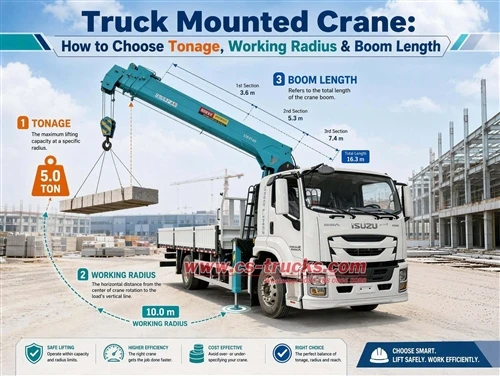 Truck Mounted Crane: How to Choose Tonage, Working Radius & Boom Length