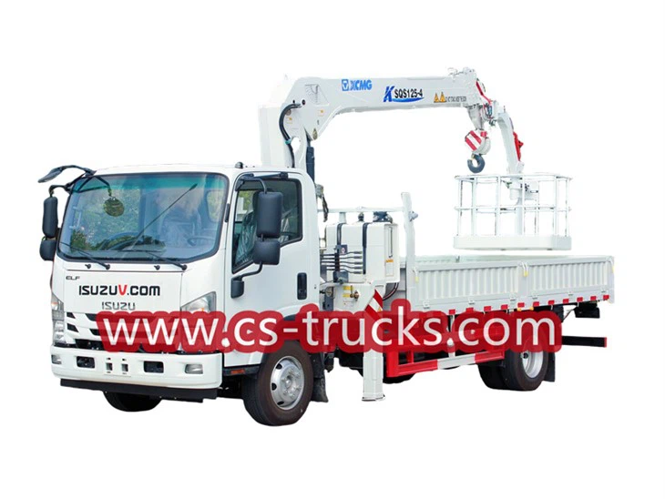 ISUZU 700P Crane Truck With Aerial Bucket