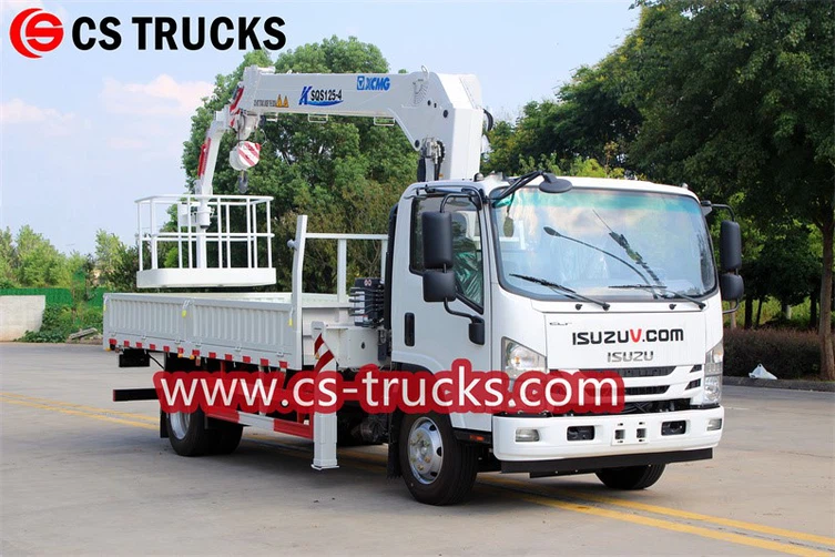 ISUZU 190HP crane truck with aerial bucket ISUZU 190HP crane truck with aerial bucket