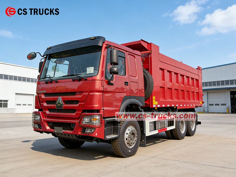 Front Left View of Africa HOWO Garbage Dumpster Hauler Truck Front Left View of Africa HOWO Garbage Dumpster Hauler Truck