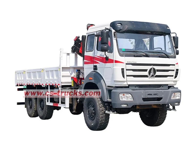 Beiben 2642 6×6 offroad tipper truck with rear folding crane Beiben 2642 6×6 offroad tipper truck with rear folding crane