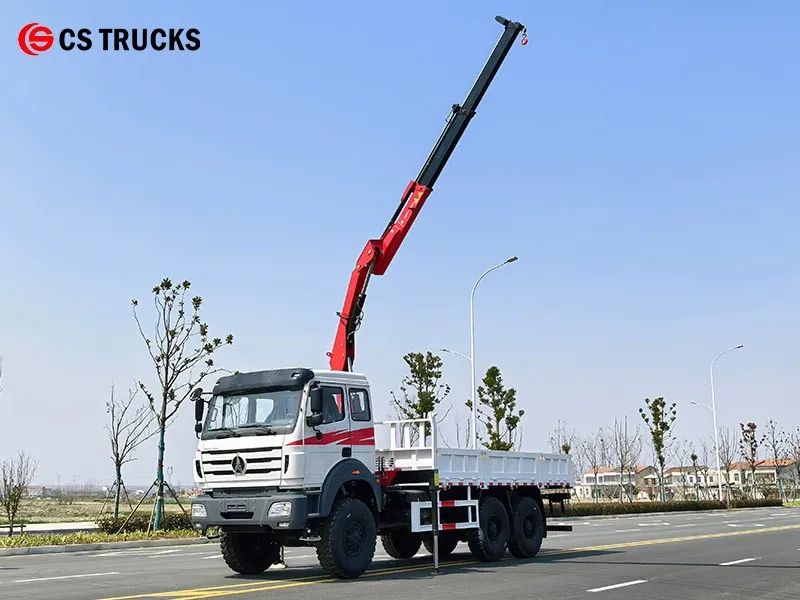 Beiben 2642 offroad cargo truck with 8.6 meter crane lift height Beiben 2642 offroad cargo truck with 8.6 meter crane lift height