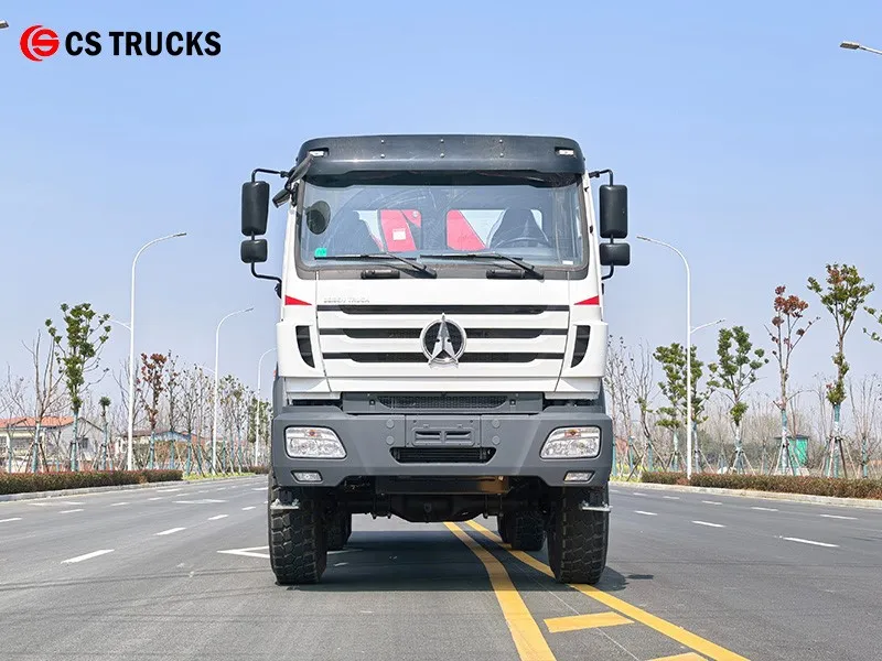Front view of Beiben 6×6 offroad dropside hauler with SQZ80 crane Front view of Beiben 6×6 offroad dropside hauler with SQZ80 crane