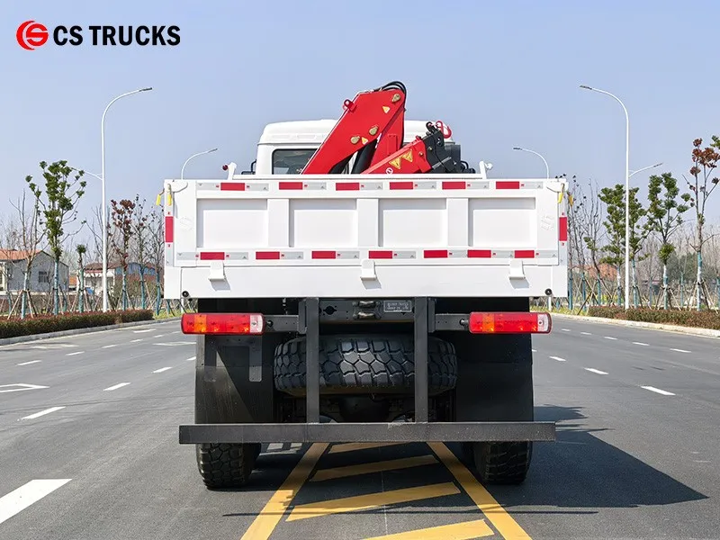 Rear view of Beiben 20 ton offroad dropside vehicle with 4 ton crane Rear view of Beiben 20 ton offroad dropside vehicle with 4 ton crane