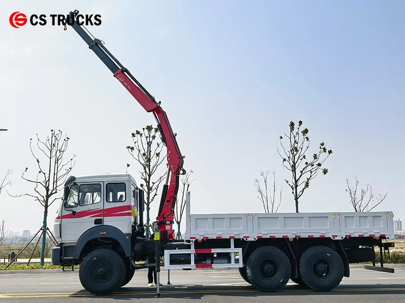 Beiben 6×6 all wheel drive crane dropside truck for rugged terrain Beiben 6×6 all wheel drive crane dropside truck for rugged terrain
