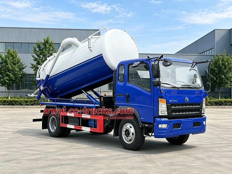 HOWO 4x2 Sewage Suction Tanker 12 CBM 168HP Euro 3 with 8m Suction Hose for Underground Septic Tank Cleaning HOWO 4x2 Sewage Suction Tanker 12 CBM 168HP Euro 3 with 8m Suction Hose for Underground Septic Tank Cleaning