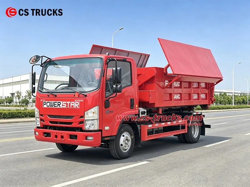 ISUZU 5 Ton 4x2 Hook Loader Dumpster Garbage Truck for Municipal Waste Management Dominican Republic ISUZU 5 Ton 4x2 Hook Loader Dumpster Garbage Truck for Municipal Waste Management Dominican Republic