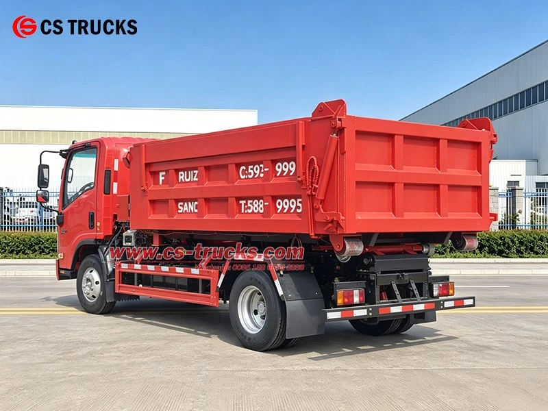 Rear Left View of ISUZU Hook Lift Container Truck Rear Left View of ISUZU Hook Lift Container Truck