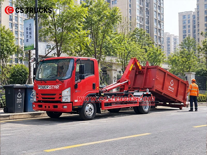 ISUZU 5 Ton Hook Lift Container Truck for Municipal Street Waste Collection ISUZU 5 Ton Hook Lift Container Truck for Municipal Street Waste Collection