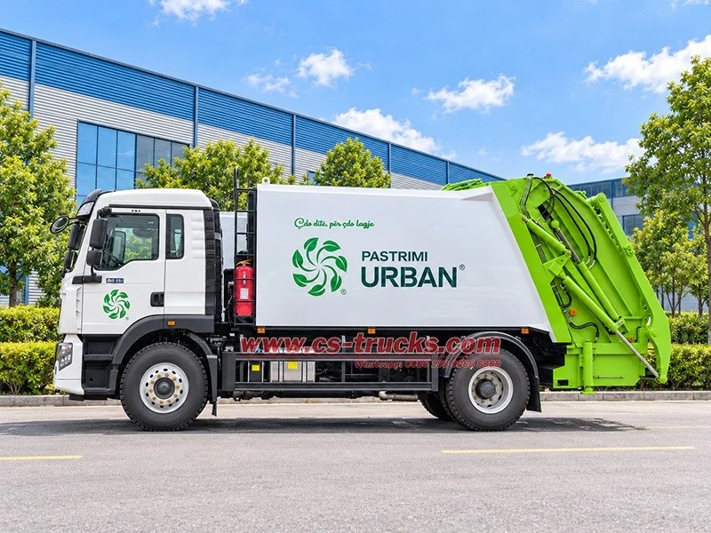 Left view of SINOTRUK HOWO 4x2 14cbm waste compactor truck Left view of SINOTRUK HOWO 4x2 14cbm waste compactor truck