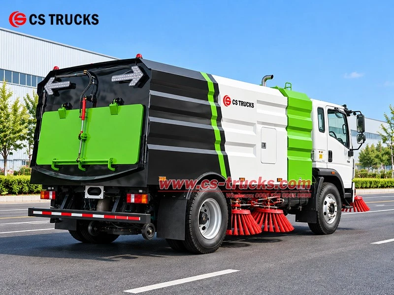 Rear Right view of HOWO 2.85m cleaning width street sweeper vehicle for highway shoulder Rear Right view of HOWO 2.85m cleaning width street sweeper vehicle for highway shoulder