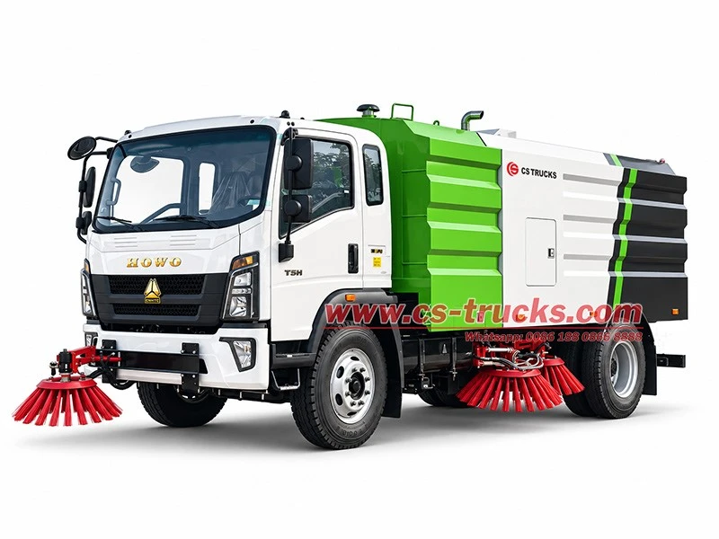 HOWO 4x2 road vacuum cleaner truck for urban road maintenance HOWO 4x2 road vacuum cleaner truck for urban road maintenance