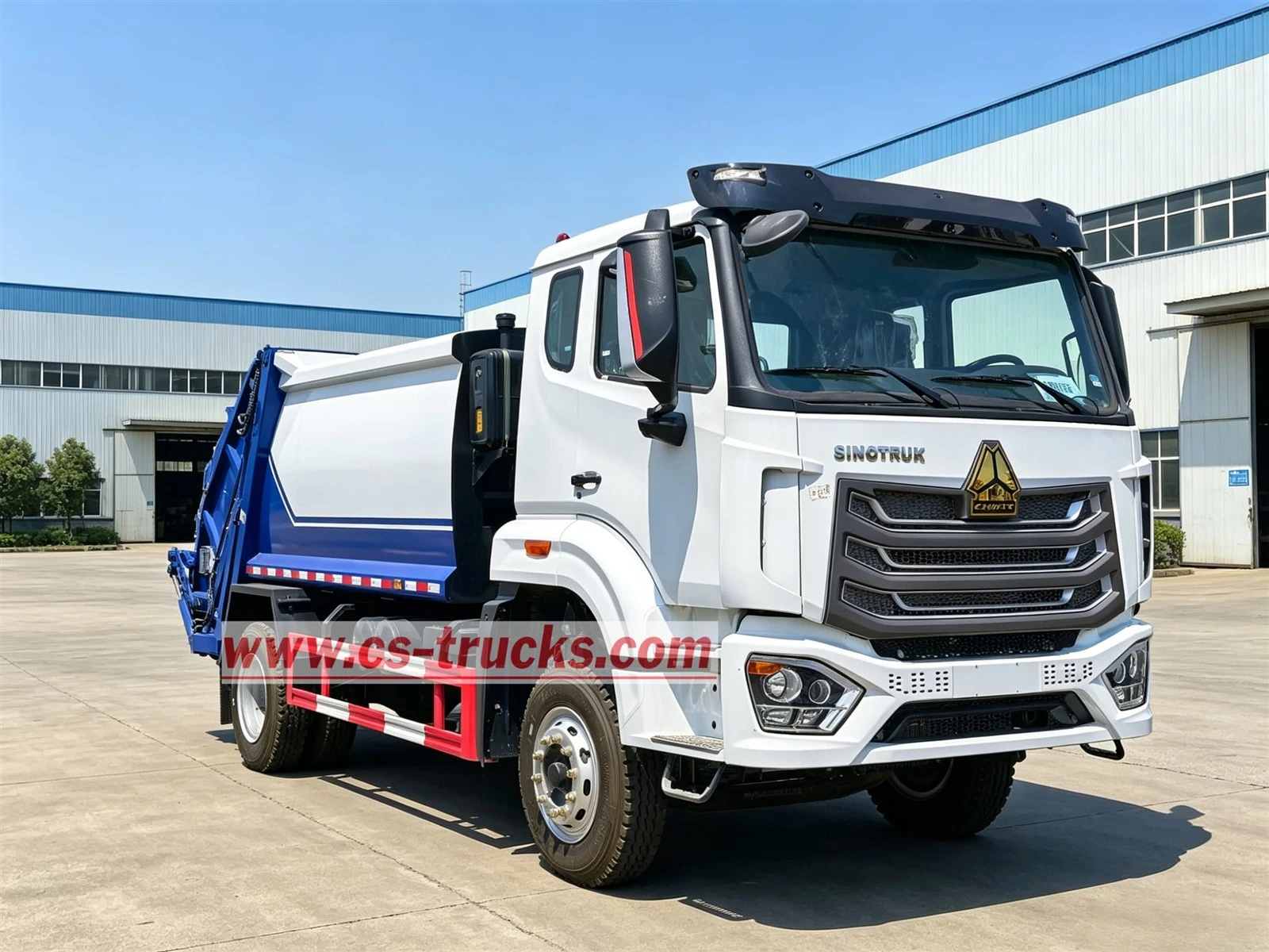 Front Right View of&nbsp;Philippines HOWO 10CBM Waste Compactor Truck