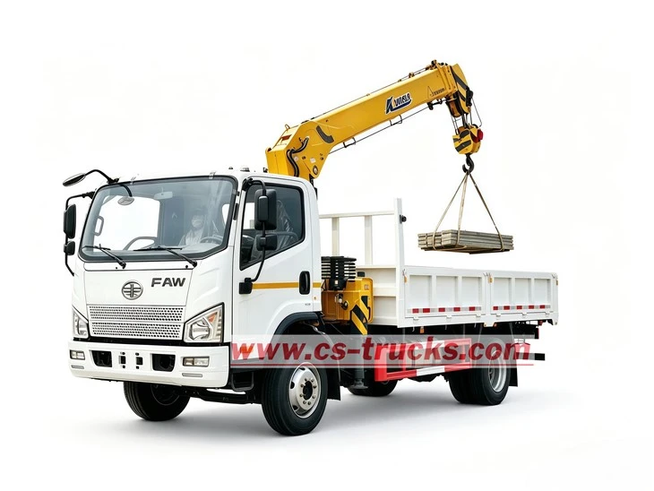 Rwanda 3.2Tons Boom Loader Crane Truck FAW